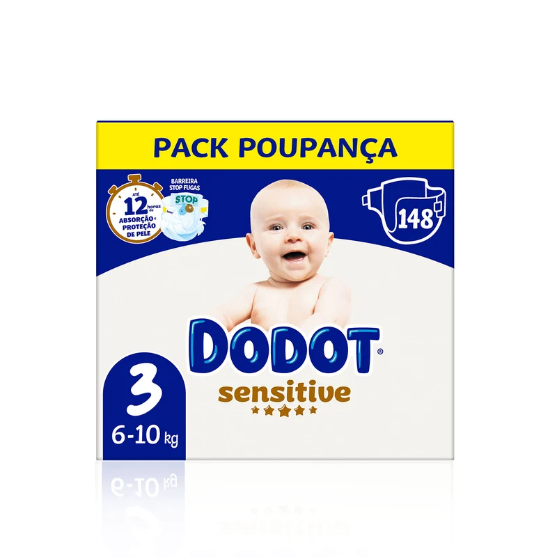 Dodot Sensitive Fraldas T3 (6-10 kg) 148 un