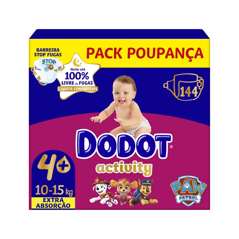 Dodot Activity Extra Fraldas T4 (10-15 kg) 144 un