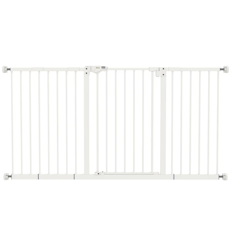 Pawhut Barrera De Seguridad Extensible Para Puertas 74-147,5x76,2 Cm Blanco