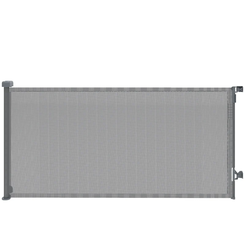 Pawhut Barrera De Seguridad Para Perros Retráctil Extensible Hasta 180 Cm Gris
