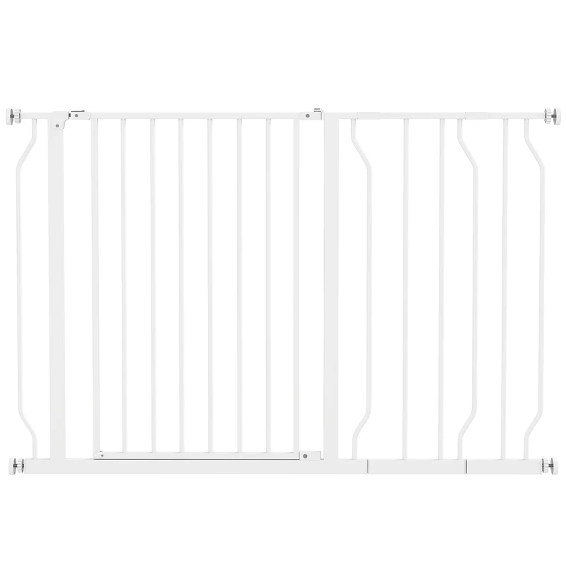 Pawhut Barrera De Seguridad De Perros Para Escaleras 75-115 Cm Con 2 Extensiones
