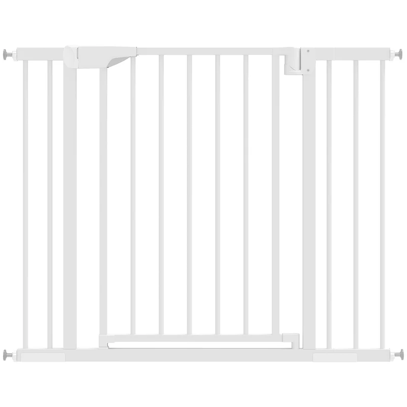 Pawhut Barrera De Seguridad Para Niños Y Perros Ancho De 76-102 Cm Blanco