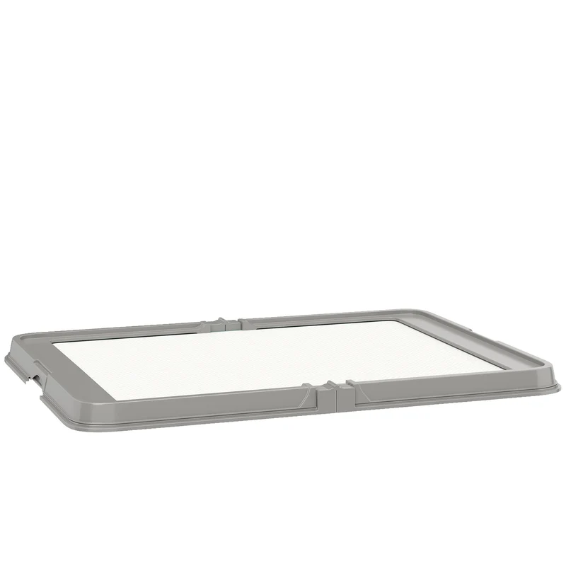 Pawhut Inodoro Para Perros Plegable 86x62 Cm Bandeja Sanitaria Para Perros Gris