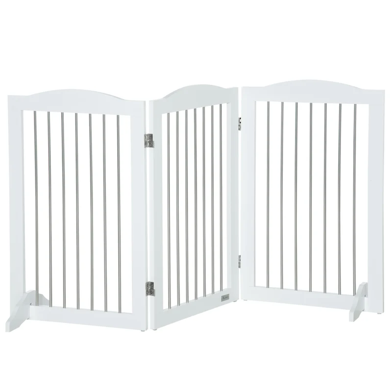 Pawhut Barrera De Seguridad Para Perros Plegable 154x30x80 Cm Con Soporte De Pie