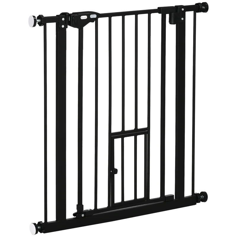 Pawhut Barrera De Seguridad Para Perros Extensible 74-80x76,2 Cm Negro