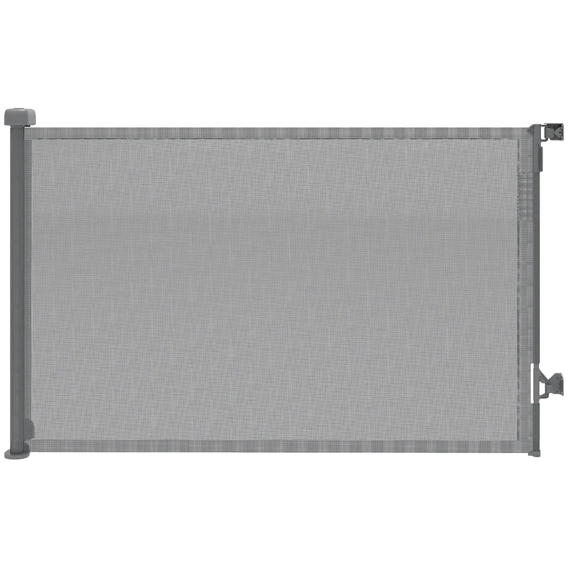 Pawhut Barrera De Seguridad Para Perros Retráctil Extensible Hasta 140 Cm Gris