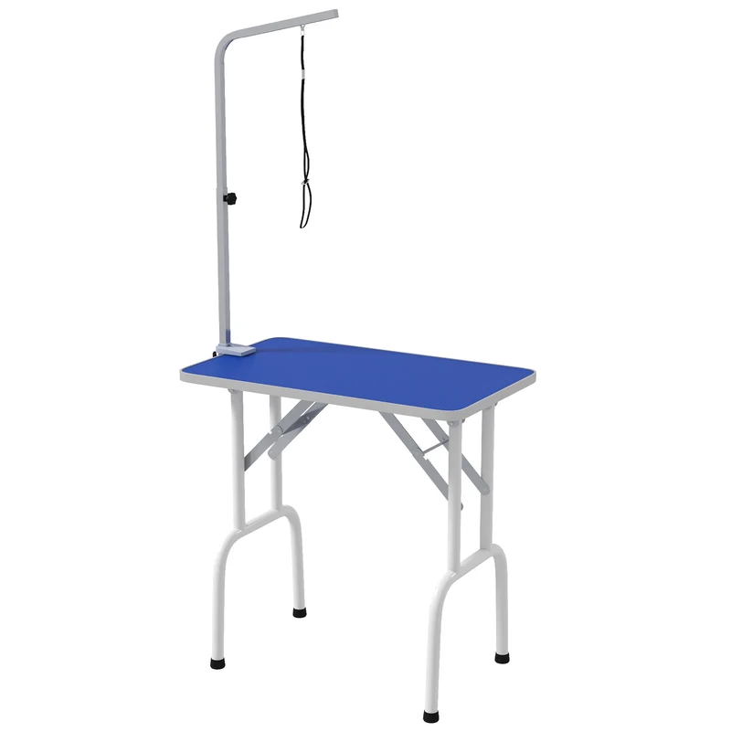 Pawhut Mesa De Peluquería Canina Plegable Encimera Antideslizante Azul