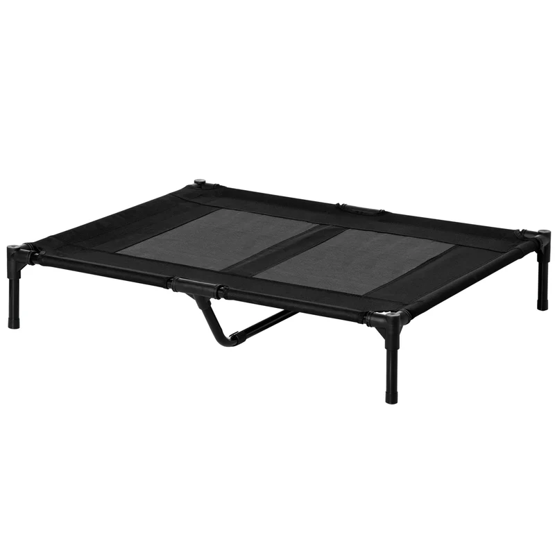 Pawhut Cama Elevada Para Perros Interior Y Exterior 92x76x18 Cm Negro