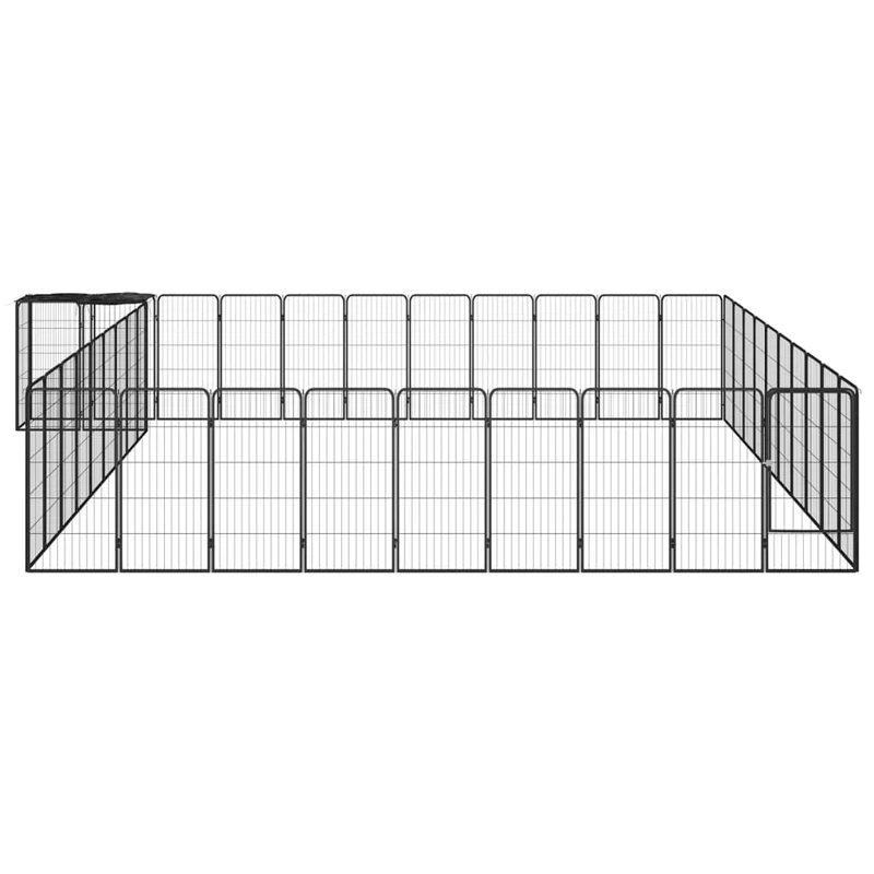 Jaula Perros 42 Paneles Acero Recubierto Polvo Negro 50x100 Cm