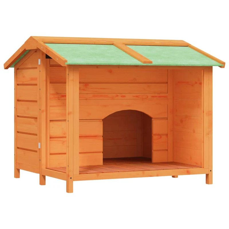Caseta Para Perros Madera Maciza De Pino Marrón 96x87x80,5 Cm