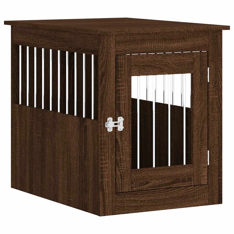Jaula Para Perros Madera De Ingeniería Roble Marrón 55x75x65 Cm