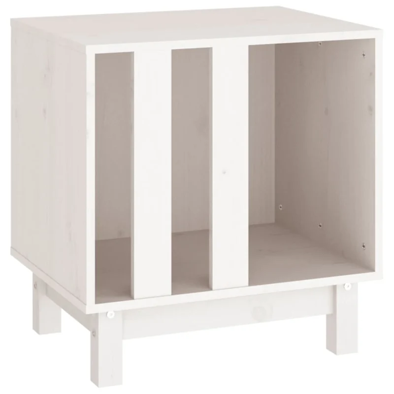 Caseta Para Perros Madera Maciza De Pino Blanco 50x40x52 Cm