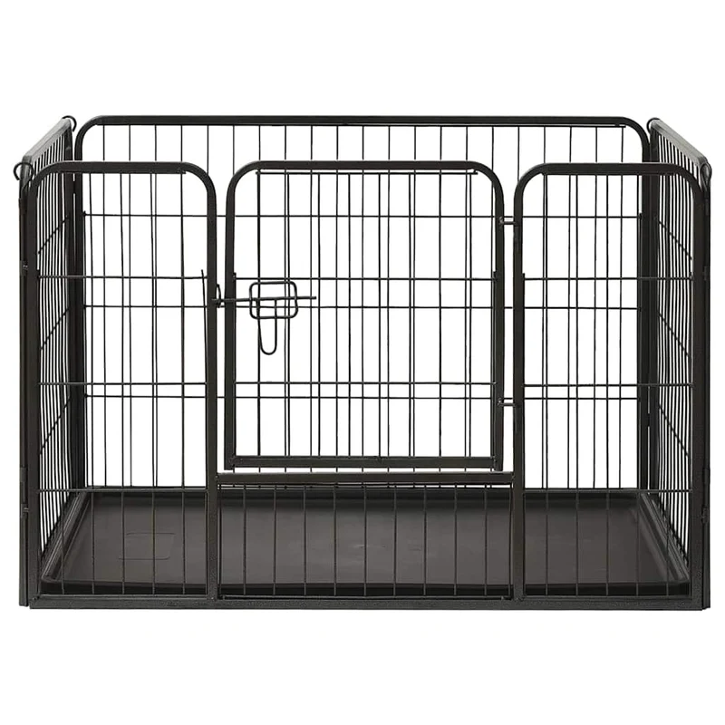 Corral Para Perros Cachorros Acero 91,5x59x61 Cm