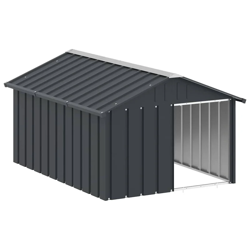 Casa Perros Acero Galvanizado Gris Antracita 116,5x153x81,5 Cm