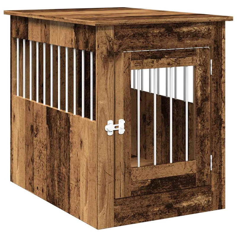 Jaula Para Perros Madera De Ingeniería Madera Vieja 55x80x68 Cm