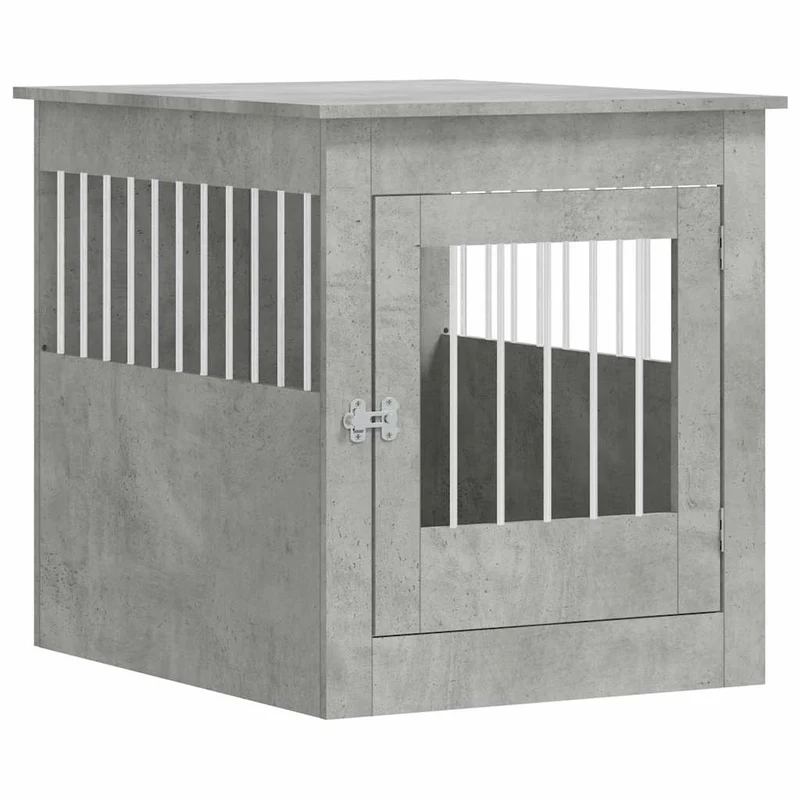 Jaula Para Perros Madera Ingeniería Gris Hormigón 64,5x80x71 Cm