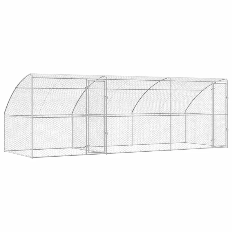 Refugio Para Perros 3 Pcs Plateado 6 X 2 X 2 M