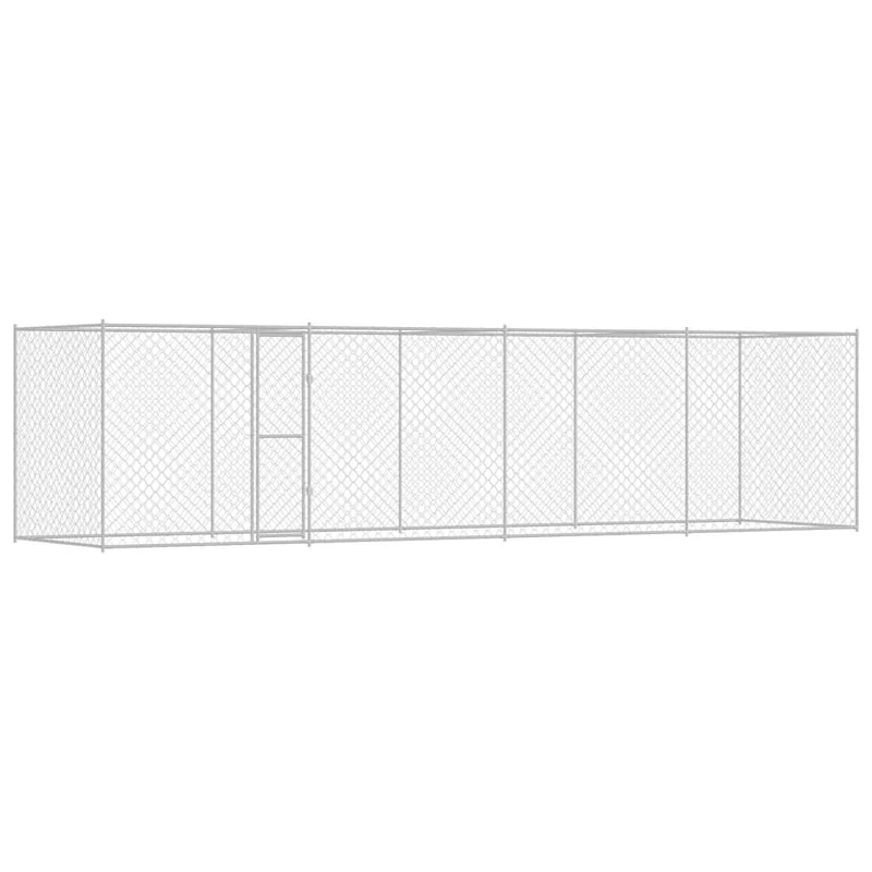 Jaula Para Perro Plateado 800 X 200 X 200 Cm Acero Galvanizado