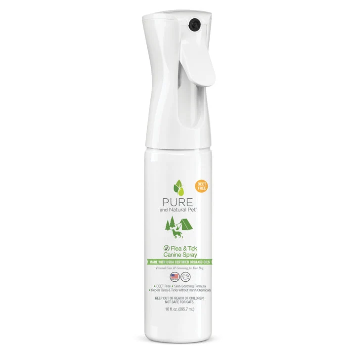 Spray Repelente de Pulgas y Garrapatas para Perros - 295 ml y Recarga | Pure and Natural Pet