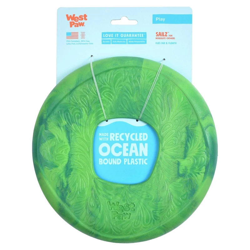 SAILZ de West Paw® color Verde Esmeralda - Frisbee para Perros
