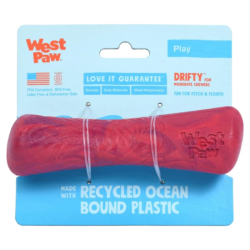 DRIFTY de West Paw® color Magenta - Hueso de Juguete para Perros