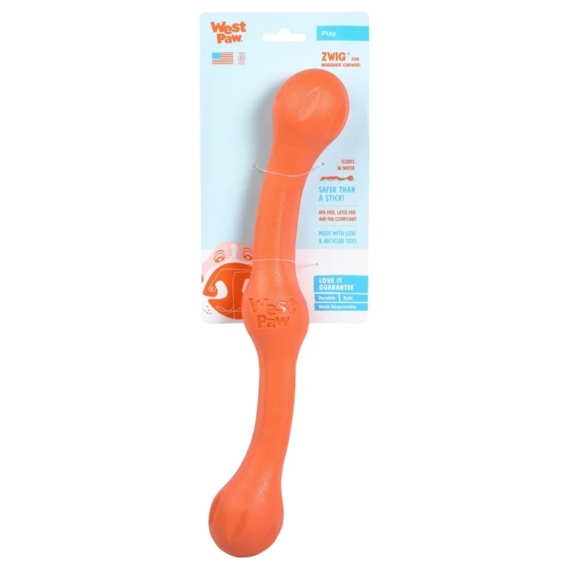 ZWIG de West Paw® color Naranja - Rama Suave de Juguete para Perros