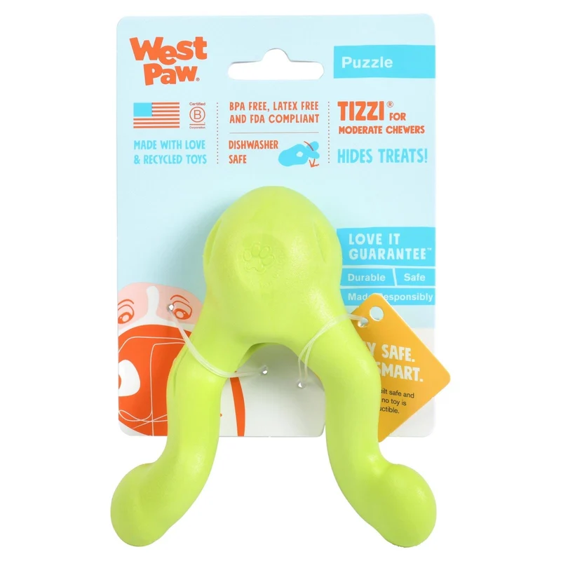 TIZZI de West Paw® color Verde - Juguete Escondite de Premios para Perros