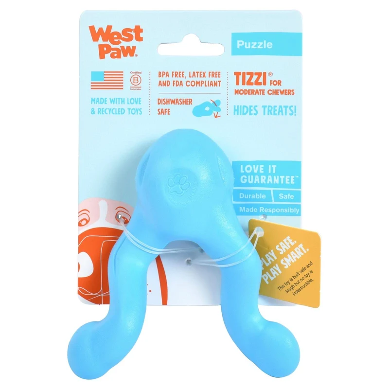 TIZZI de West Paw® color Azul - Juguete Escondite de Premios para Perros