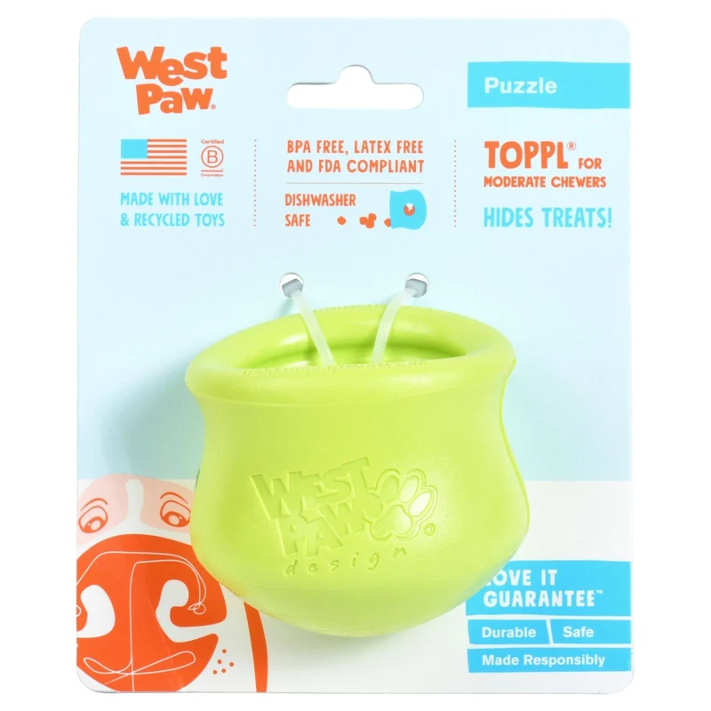 TOPPL de West Paw® color Verde - Juguete Rompecabezas de Premios para Perros