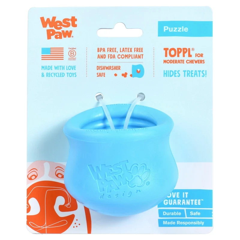 TOPPL de West Paw® color Azul - Juguete Rompecabezas de Premios para Perros