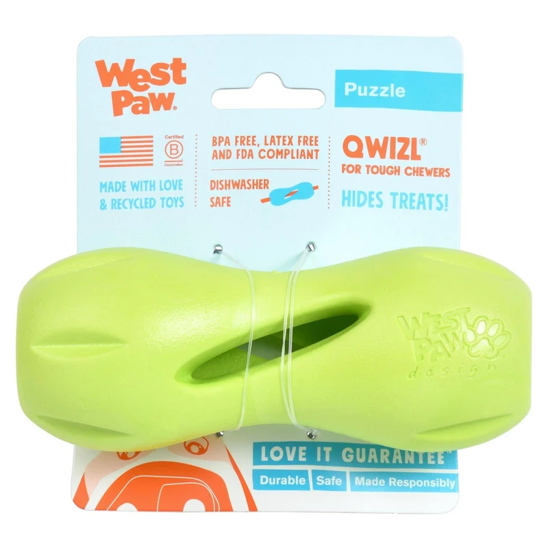 QWIZL de West Paw® color Verde – Juguete Dispensador de Premios para Perros