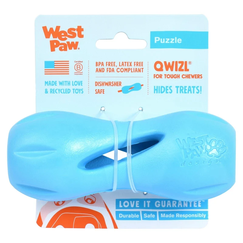 QWIZL de West Paw® color Azul – Juguete Dispensador de Premios para Perros