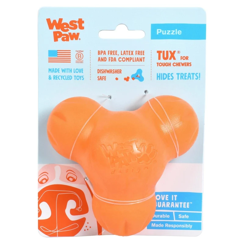 TUX de West Paw® color Naranja - Juguete Dispensador de Premios para Perros