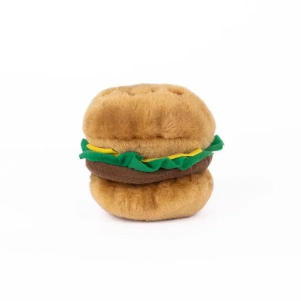 Hamburguesa de Peluche con Squeakers - ZippyPaws NomNomz Hamburger
