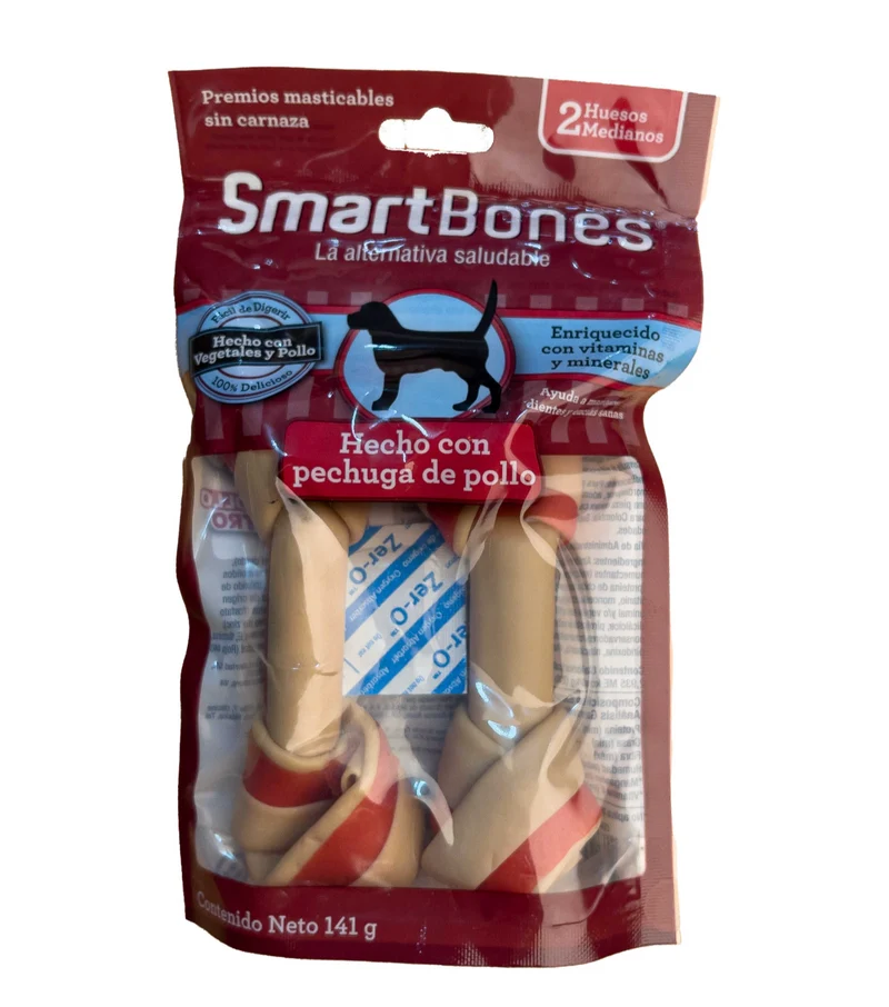 SmartBones Huesos Medianos de Pollo 2 pz - Premios Tipo Carnaza pero Saludables