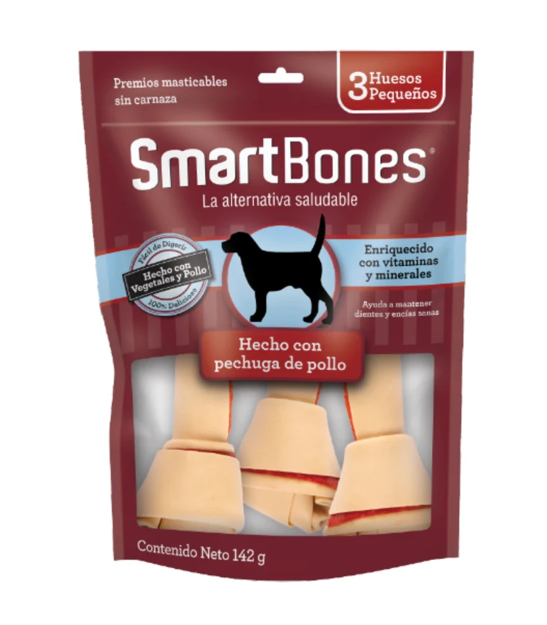 SmartBones Huesos Chicos de Pollo 3 pz - Premios Tipo Carnaza pero Saludables