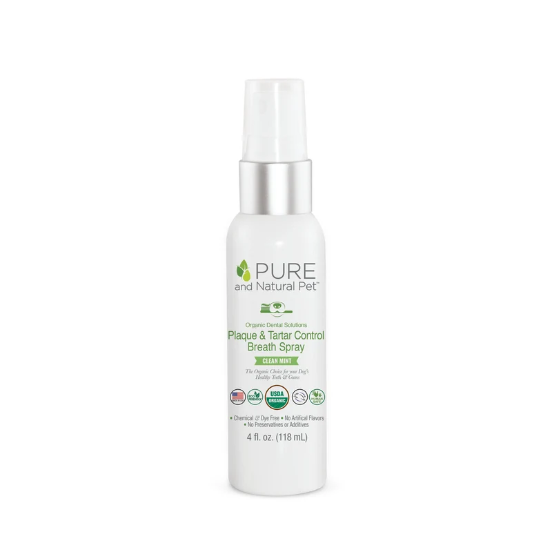 Spray Orgánico para el Aliento y Control de Placa para Perros y Gatos - 118 ml | Pure and Natural Pet