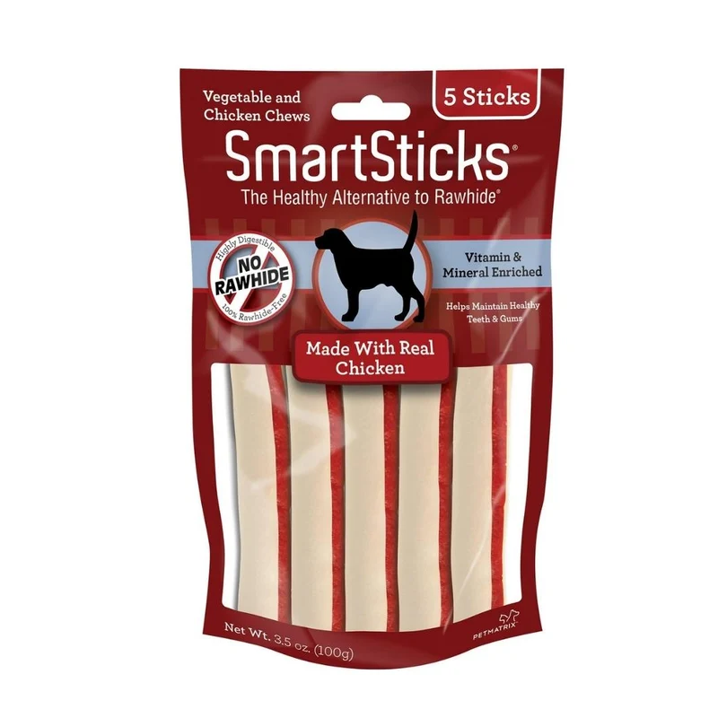 SmartBones Sticks de Pollo 5 pz- Premios Tipo Carnaza pero Saludables
