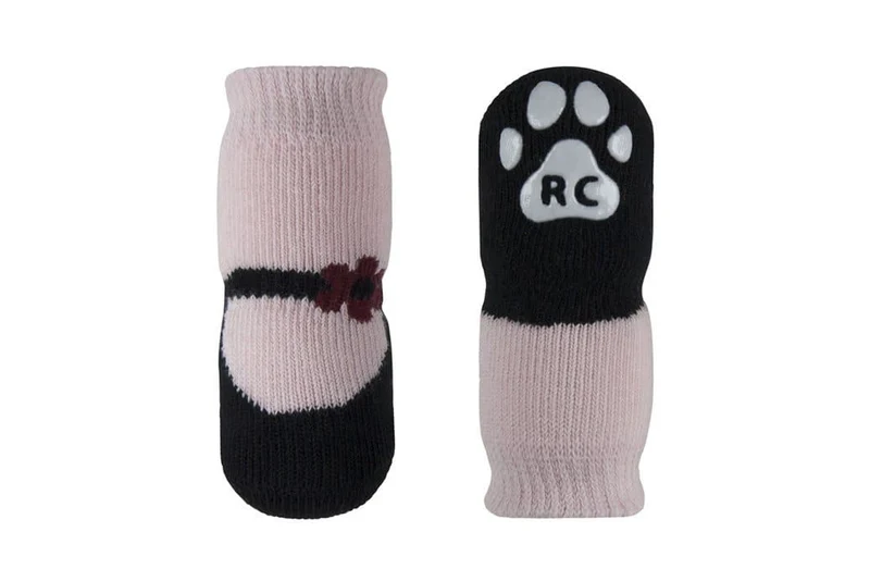 PAWks - Calcetines Pink Mary Janes / Botas para Perros (4 Calcetines)