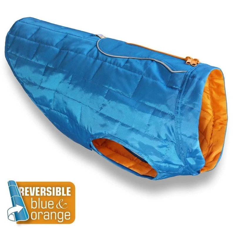 Chamarra Reversible Impermeable para Perro Azul / Naranja