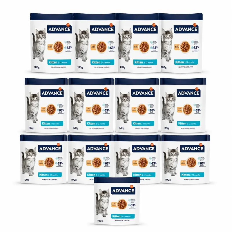 Advance Comida Húmeda Para Gatos, Con Pollo, Single Serve, 13 x 340 gr