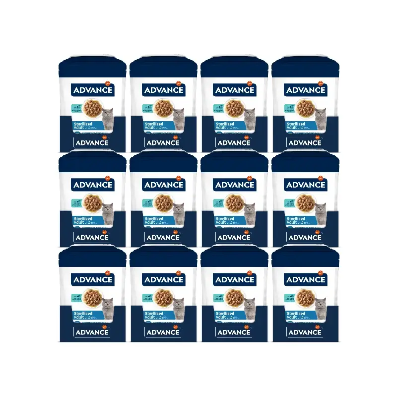 Advance Comida Húmeda Para Gatos, Con Bacalao, Single Serve, 12 x 85 gr