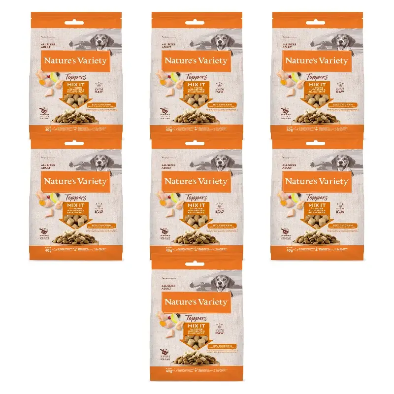 Nature'S Variety Toppers Liofilizados para Cães, com Frango, Natural, 7 x 40 g