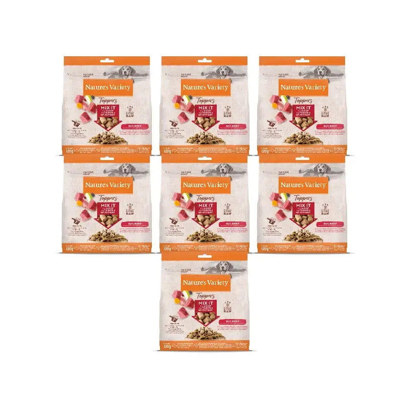 Nature'S Variety Toppers Liofilizados para Cães, com Carne de Vaca, Natural, 7 x 120 g