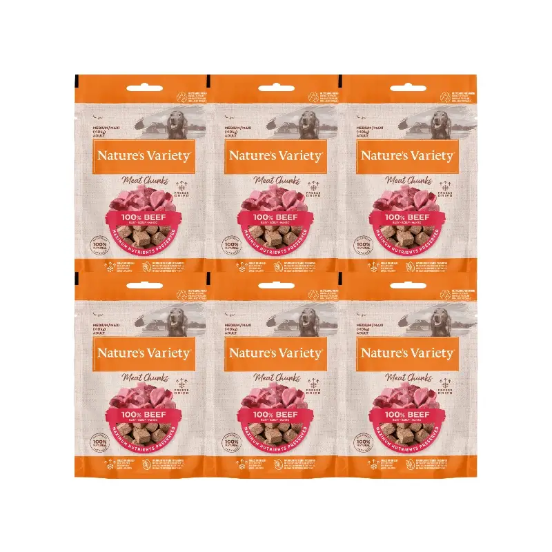 Nature'S Variety Toppers Liofilizados para Cães, com Carne de Vaca, Natural, 6 x 50 g