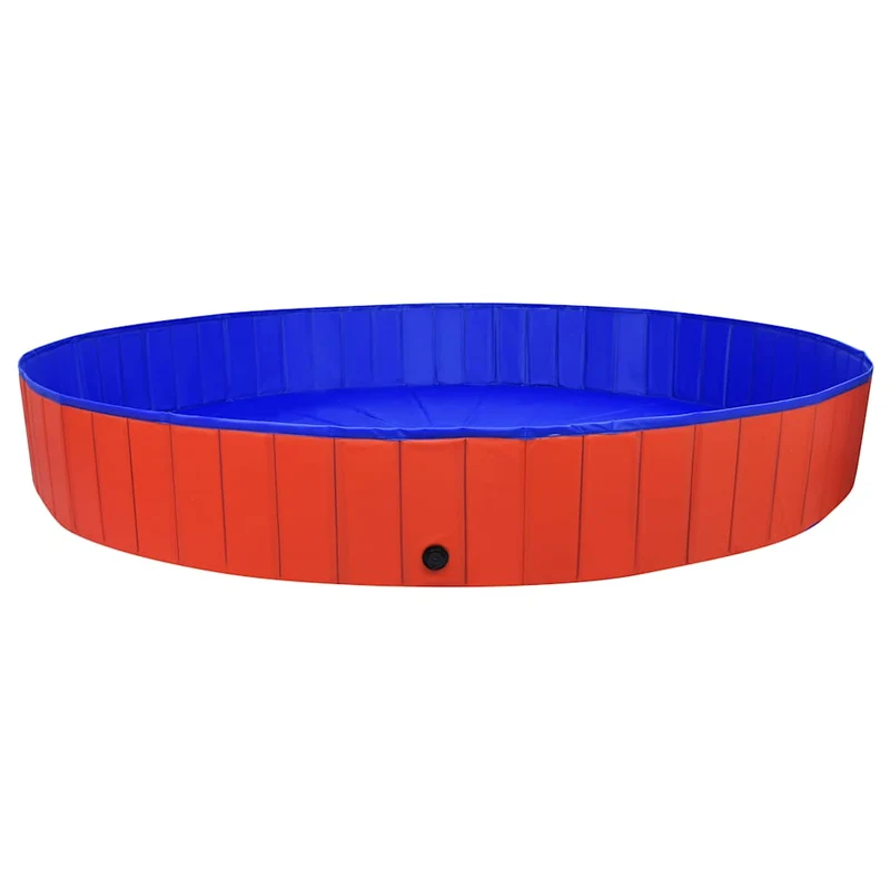 Piscina Para Perros Plegable Pvc Rojo 300x40 Cm
