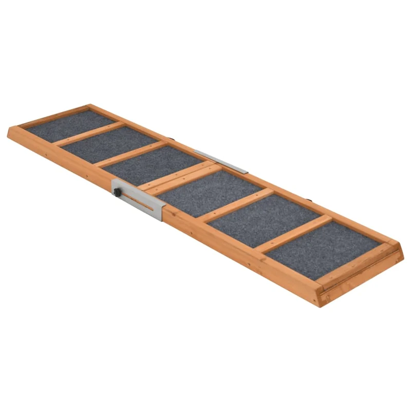 Rampa Para Perros Madera Maciza De Abeto Gris 120x30 Cm
