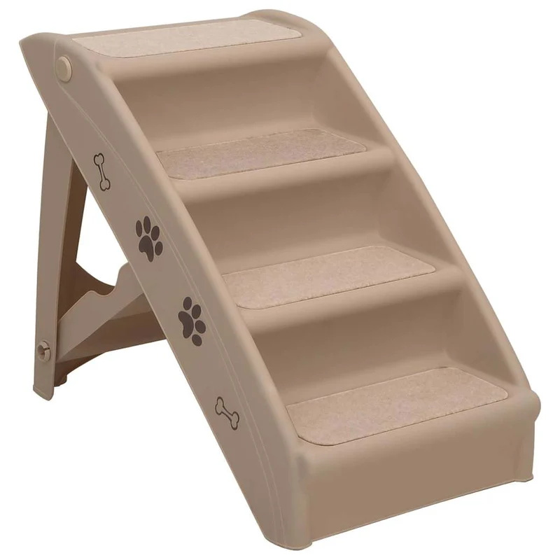 Escalera Plegable Para Perros Marrón 62x40x49,5 Cm