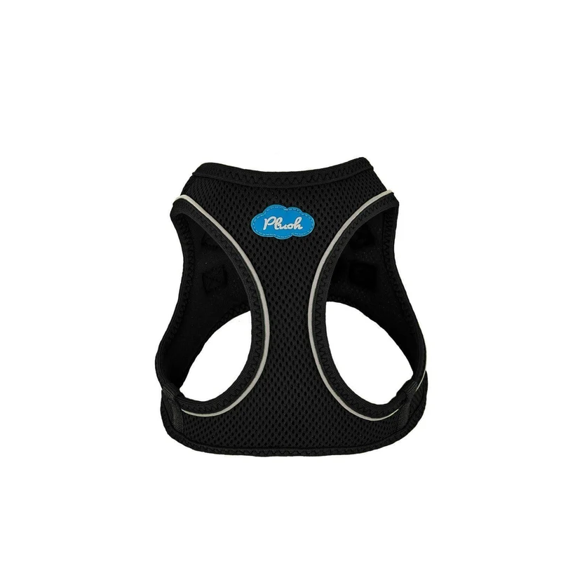 Plush Vest Air-Mesh Arnés/Pechera Para Perros Negra