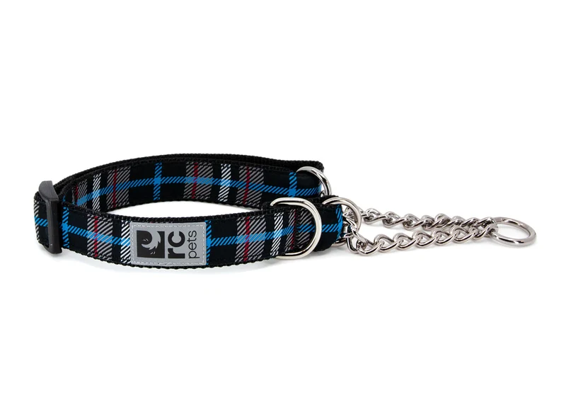 Collar de Entrenamiento Para Perros Martingale estilo Black Twill Plaid
